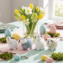 Artikel Paasdecoratie schapen tafeldecoratie decoratieve schapenfiguren 7,5cm 4 stuks