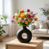 Artikel Vaas Modern Keramiek Zwart Modern Ovaal 21×7×20cm