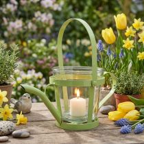 Artikel Lantaarn glazen decoratieve gieter metaal groen Ø14cm H13cm