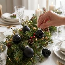 Artikel Zwarte kerstballen glas mini mat glans Ø3cm 22 st