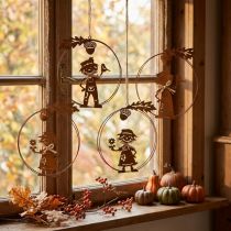 Artikel Decoratieve hanger roest herfstdecoratie decoratieve ring metaal Ø13cm 4 st