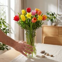 Artikel Bloemenvaas, glazen cilinder, glazen vaas rond Ø10cm H27cm