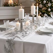 Artikel Kunstslinger zilver glitter varenblad slinger 180cm 3 st
