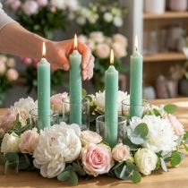 Artikel Stokkaarsen groene kaarsen jade kaars decoratie Ø21mm 170mm 6 st