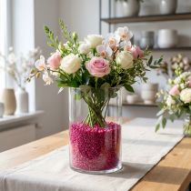 Artikel Decoratiekorrels fuchsia sierstenen 2mm - 3mm 2kg