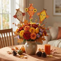 Artikel Decoratieve draken, houten herfststokjes, herfstdecoratie, hout, 33,5 cm, 6 stuks