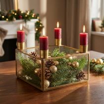 Artikel Kaarshouder Adventspiegel voor het vullen goud 15×15×10,5cm