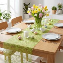 Artikel Deco fleece Sizoweb tafelloper lime groen 30cm 5m