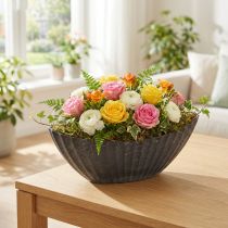 Artikel Plantenschaal met groeven, plantenboot, antraciet, 24 cm