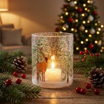 Artikel Theelichthouder glas Kerstcraquelé theelichtglas H13cm