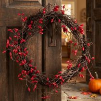 Artikel Kunstmatige rozenbottelkrans decoratie herfstkrans rood Ø50cm
