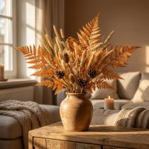Artikel Decoratie met oranje geconserveerde varens, 45 cm, 10 stuks, voor huisdecoratie (doe-het-zelf)