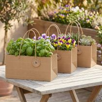 Artikel Plantenzakken papier naturel geribbeld 24x12x12cm 8 st
