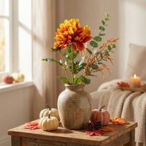 Artikel Kunstbloemen decoratie dahlia's kunstbloemen oranje 62cm