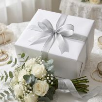Artikel Cadeau lint zilveren strepen 15mm 25m