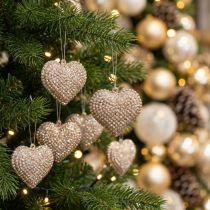 Artikel Glitterhart om champagne op te hangen 6cm x 6,5cm 12 st
