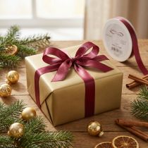 Artikel Cadeaulint taftlint decoratief lint Bordeaux 15mm 50m