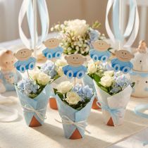 Artikel Decoratieve plug babyblauw 5cm L25cm 20 st