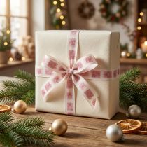 Artikel Kerstlint Roze lint Kerst 25mm 18m