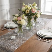 Artikel Deco fleece Sizoweb tafelloper zilver 30cm 5m