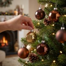 Artikel Kerstballen goudbruin mix glazen bollen Ø4cm 24 st