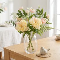 Artikel Decoratie Pioenrozen Kunstbloemen Gele Bloesem L64cm 2st