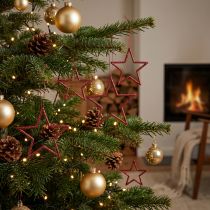 Artikel Rode kerststerren om op te hangen - Glinsterende kerstboomdecoratie en feestelijke kamerdecoratie, set van 40, 7,5 cm