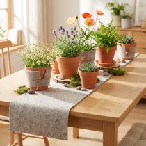 Artikel Viltband, pottenband grijs-naturel 15cm 5m