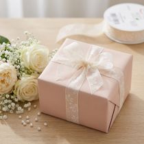 Artikel Organza lint bloem cadeau lint crème 25mm 18m