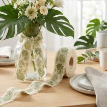 Artikel Decoratief lint junglebladeren katoenen lint groen 30mm 15m