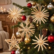 Artikel Traditionele stro-kerstboomversieringen voor feestelijke decoratie