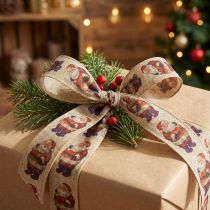 Artikel Kerstlint rustiek lint Kerstman 25mm 15m