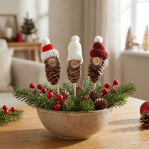 Artikel Kegelkabouter met hoed bloemstekkerkabouter 8cm 12 st