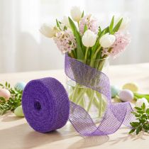 Artikel Paars jute lint, 5 cm breed, 40 m lang