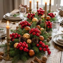 Artikel Kerstballen van spiegelend bessenglas, rood, Ø25 mm, 140 stuks