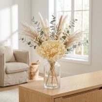 Artikel Decoratieve Hortensia Crème Echte Bloem Geconserveerd Ø20cm 1 st