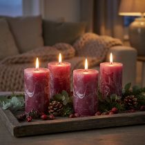 Artikel Bessen pilaarkaarsen, 60x100mm, set van 4 – sfeervolle decoratie