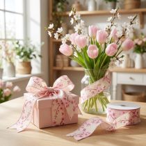 Artikel Cadeaulint kersenbloesem stoffen lint Hanami 40mm 20m