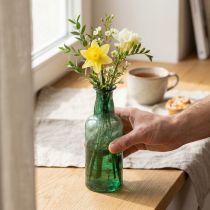 Artikel Mini vaas glazen flesvaas bloemenvaas groen Ø6cm H17cm