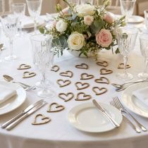 Artikel Hartdecoratie strooidecoratie harten houten tafeldecoratie goud 5cm 48 st