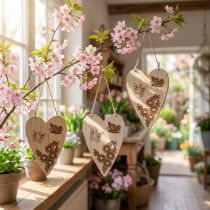 Artikel Deco hanger hout deco hart vlinder deco 13,5x20cm 6st