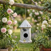 Artikel Decoratief vogelhuisje, hangende decoratie tuindecoratie metaal H36cm