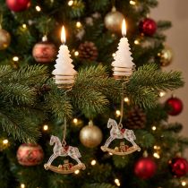 Artikel Kerstboom kaarsenhouder hobbelpaard 20 cm 3 stuks