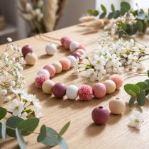 Artikel Houten kralen houten ballen voor knutselen roze gesorteerd Ø3cm 36st