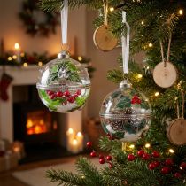 Artikel Kerstboomballen glas om hulst te vullen Ø6cm 2st