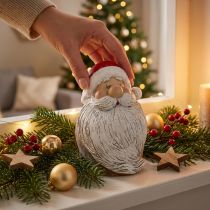 Artikel Kerstman Beeldje Kerstman Rood, Wit Polyresin 15cm