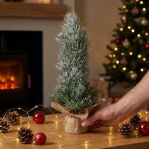 Artikel Mini kerstboom kunstmatig besneeuwd in een zak H41cm