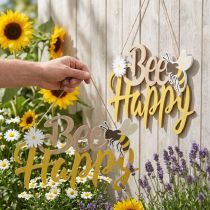 Artikel Decoratief bord bij “Bee Happy” zomerdecoratie hout 31×18cm 2st