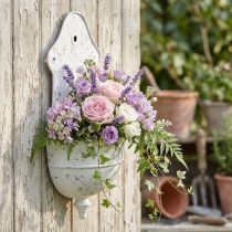 Artikel Shabby Chic Wandkom Metaal Half Rond Wit 24cm×10cm×47cm