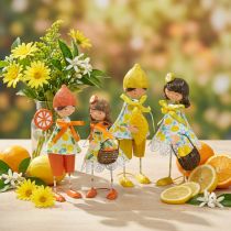 Artikel Klein fruit, zomerdecoratie, figuren citroenen sinaasappels H17/18cm 4st